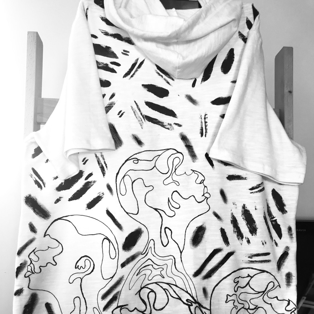 George White XL used hoodie hand painted by me